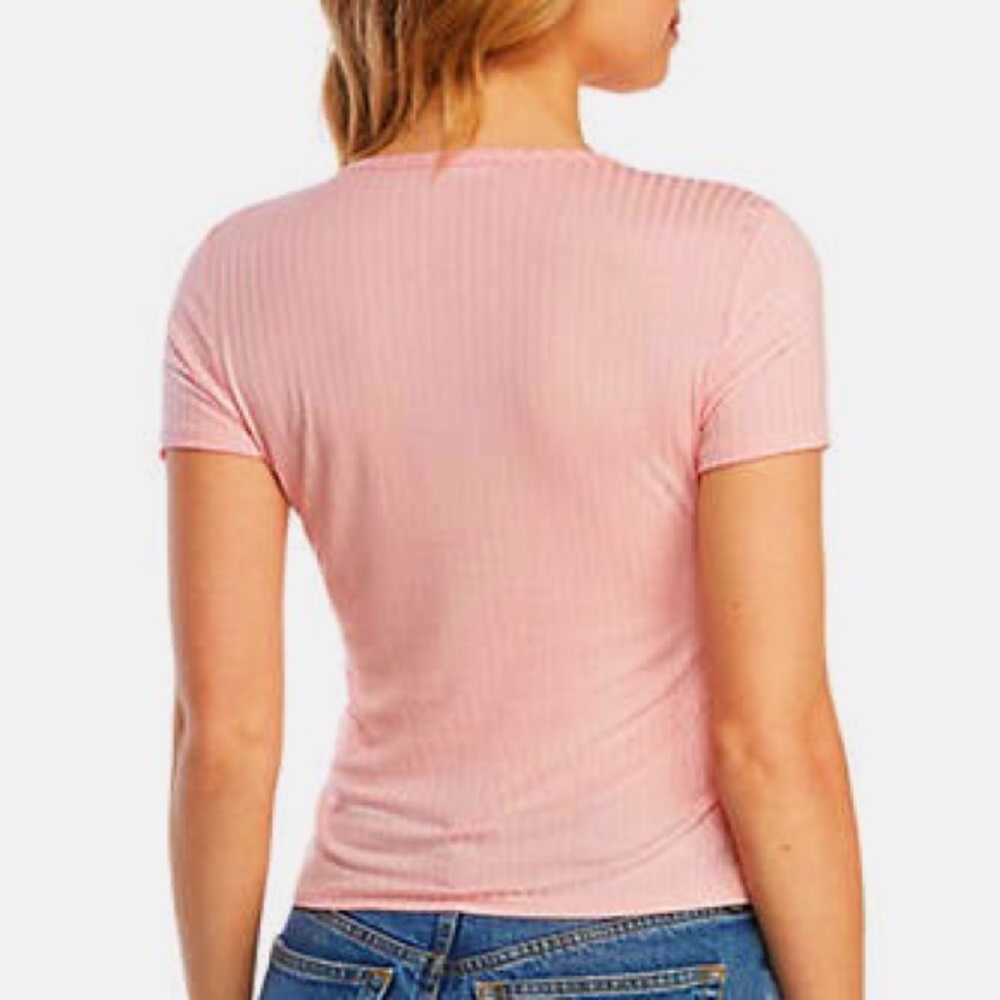 FREE PEOPLE Baby Rib Tee NWT Blush SZ XS, S, M, L - Picture 2 of 7
